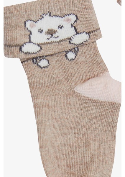 Kız Bebek Soket Çorap 2 Li Sevimli Kedicik Baskılı 0-24 Ay, Karışık Renk fırsatları