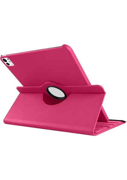 Apple ipad Pro M4 13 Inç 2024 Kılıf Yatay ve Dikey Standlı 360 Derece Dönebilen Deri Kılıf + 9h Tam Kaplayan Nano Ekran Koruyucu