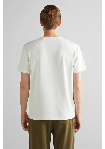 Erkek Krem Regular Fit T-Shirt