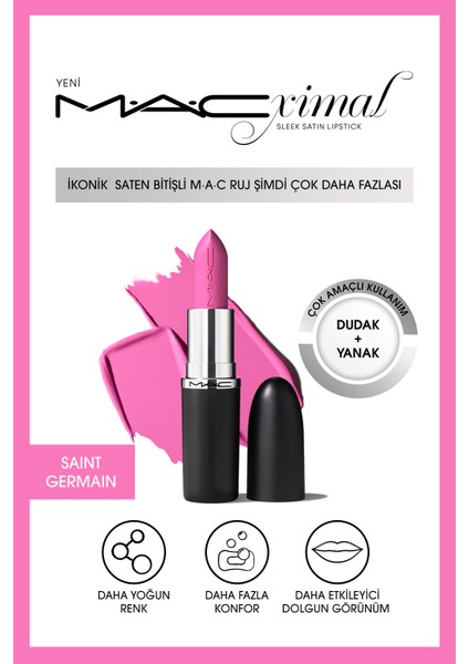 Macximal Sleek Satin Lipstick Ikonik Saten Bitişli Ruj-saınt Germaın 3.5gm