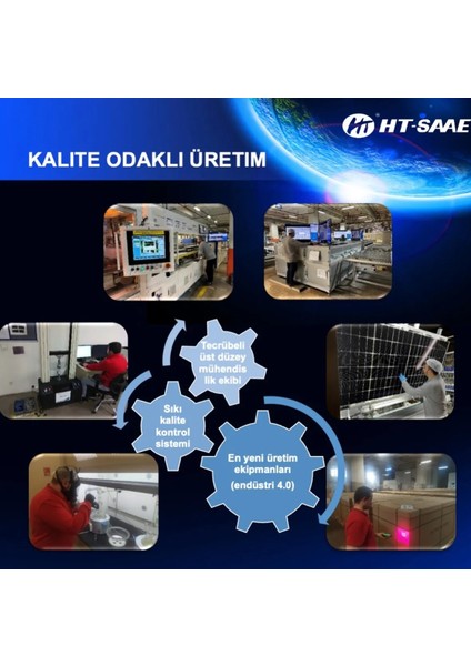 Ht-Saae HT72-16M 435 Watt Beyaz Arka Yüz Güneş Enerji Paneli Half-Cut Yüksek Verimli A Class