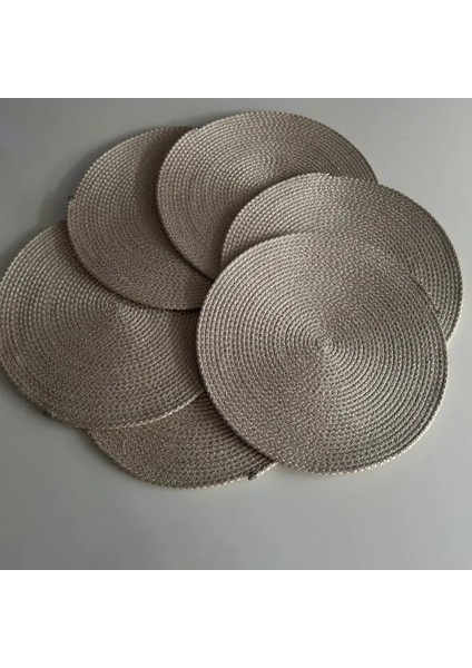 El Yapımı 6'lı Supla - Bej - 32 x 32 cm