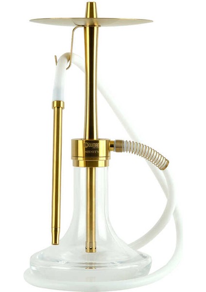 Infınıty Nargile - Şeffaf Cam-Gold Gövde