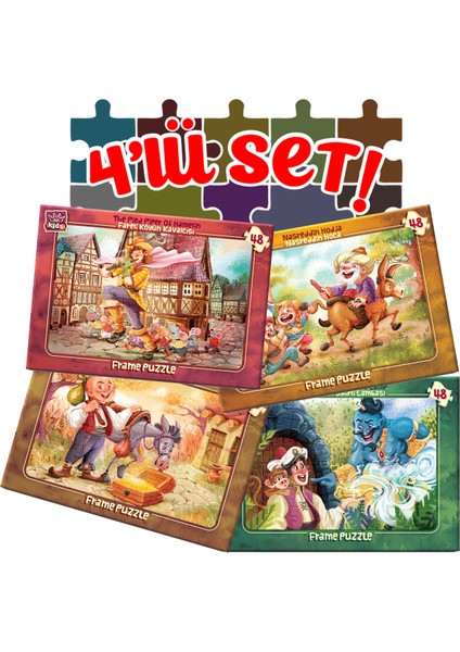 4'lü 48 Parça Puzzle Set