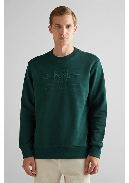 Erkek Yeşil Regular Fit Sweatshirt