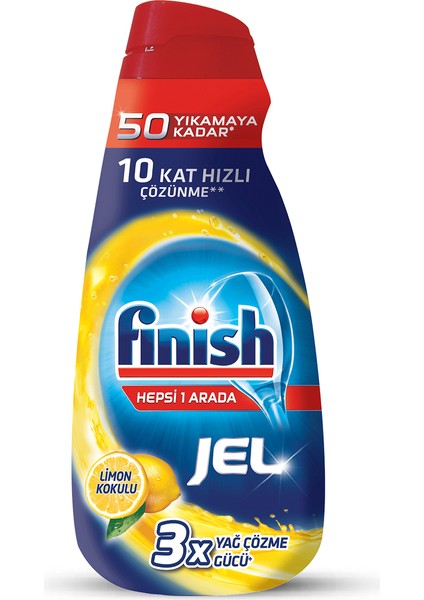 Hepsi Bir Arada Konsantre Jel 1000 ml Limon Bulaşık Makinesi Deterjanı