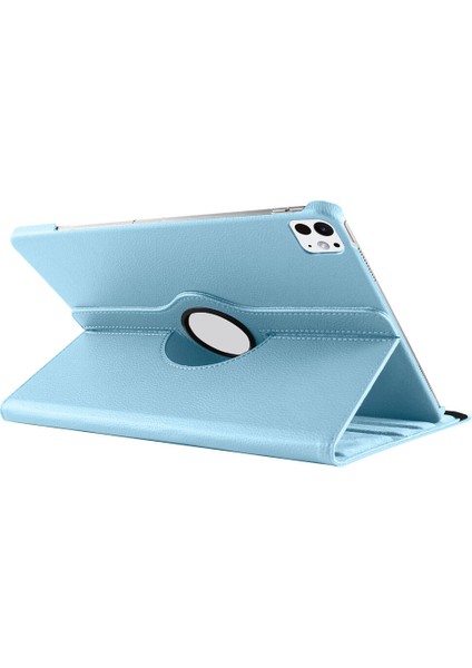 Apple ipad Pro M4 11 Inç 2024 Kılıf Yatay ve Dikey Standlı 360 Derece Dönebilen Deri Kılıf + 9h Tam Kaplayan Nano Ekran Koruyucu