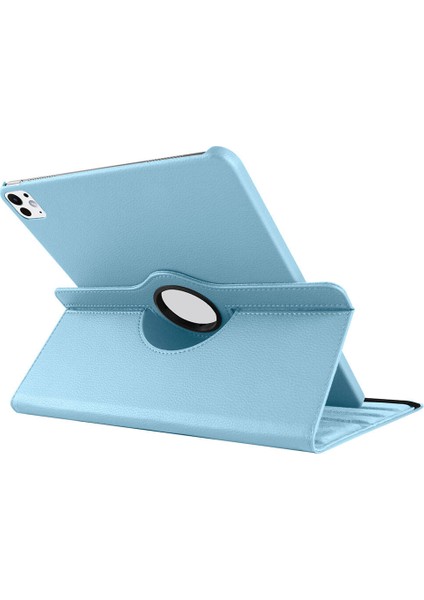 Apple ipad Pro M4 11 Inç 2024 Kılıf Yatay ve Dikey Standlı 360 Derece Dönebilen Deri Kılıf + 9h Tam Kaplayan Nano Ekran Koruyucu