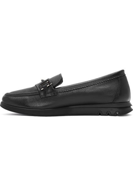 Kadın Siyah Toka Detaylı Deri Comfort Loafer 24WFD153318 fiyatları