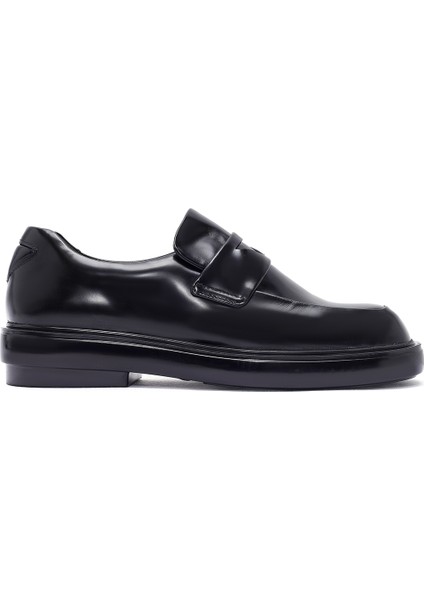 Kadın Siyah Deri Maskülen Loafer 24WFD141922