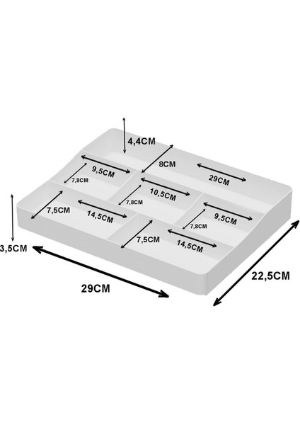 Tekno Trust London Çekmece Içi Masa Üstü Makyaj Kozmetik Takı Organizeri Düzenleyici modelleri