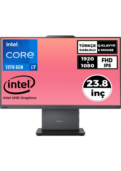 Thinkcentre Neo 50A 24 G5 I7-13620H 64GB 4tb SSD 23.8" Fhd Freedos All In One 12SC00XKTR 011