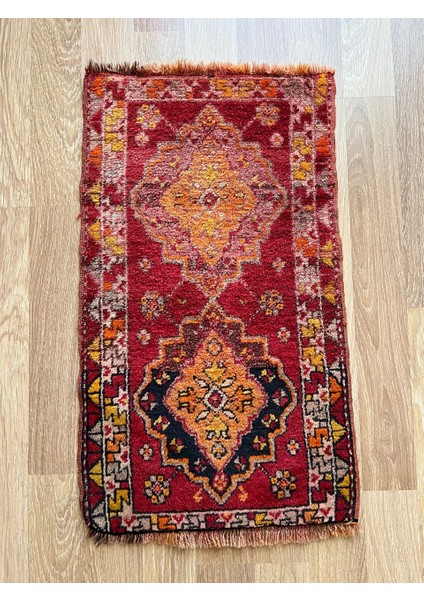 48X82 cm Küçük Boy El Dokuma Antik Kilim Nadir Desenli Harika Ev Hediyesi fiyatları