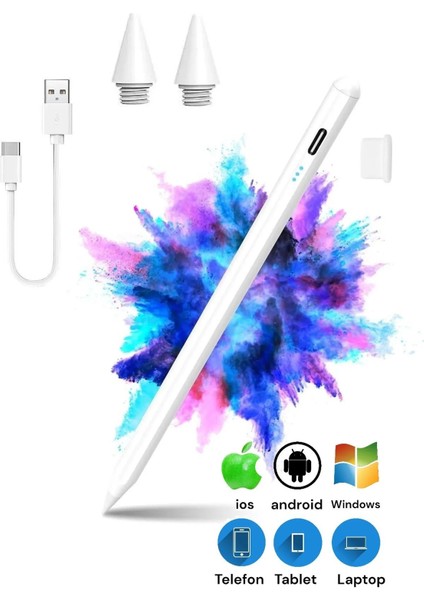 Ios Android Windows Uyumlu Tablet Telefon Ipad Yazı Çizim Kalemi Iki Üç Hediye