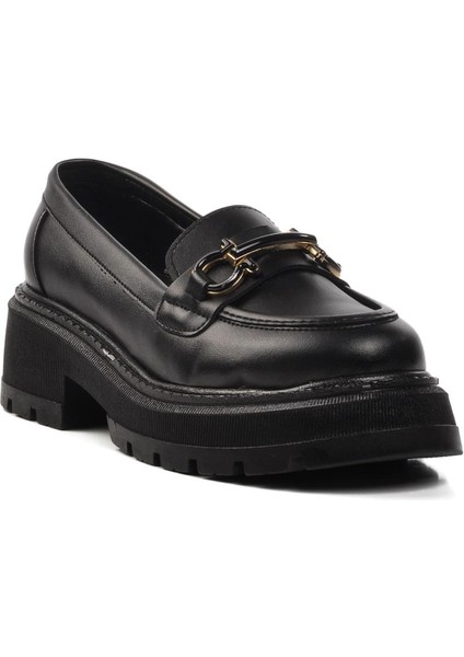 572377 Siyah Cilt Kadın Günlük Ayakkabı