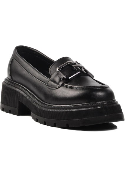 572381 Siyah Cilt Kadın Günlük Ayakkabı