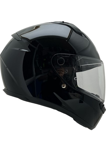 C10 Parlak Siyah Tam Kapalı Kask modelleri