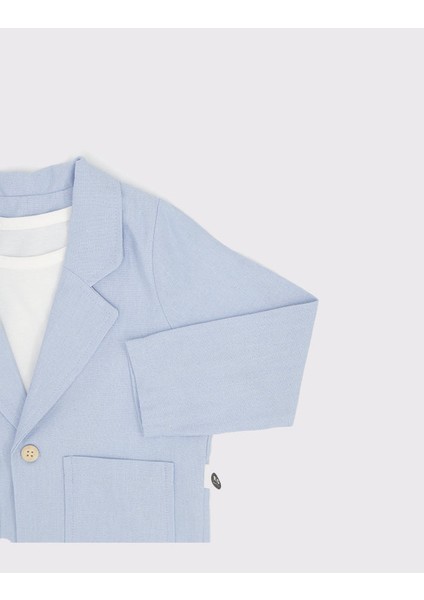 Erkek Bebek %100 Keten Kumaş Takım Elbise, 3'lü Takım_RG327