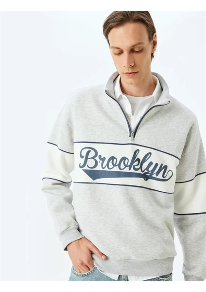 5WAM70029MK 035 Grı Erkek Pamuk Jersey Sweatshırt