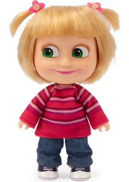 Masha ile Koca Ayı 12 cm Masha Bebek Pembe Kazaklı