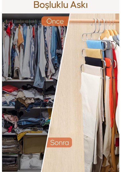 5 Katlı Kıyafet Askısı Kravat Pantolon Etek Askısı Şal Askısı Erkek Pantolon Askısı Organizer modelleri