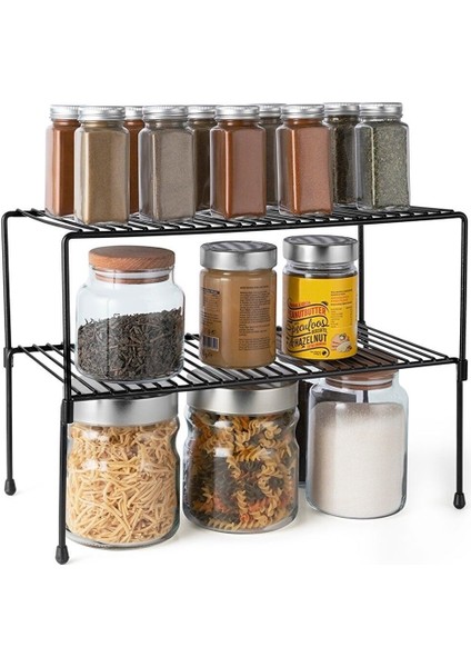 Tekno Trust Metal Dolap İçi Raf Düzenleyici Tezgah Üstü Baharat Rafı Siyah fiyatları