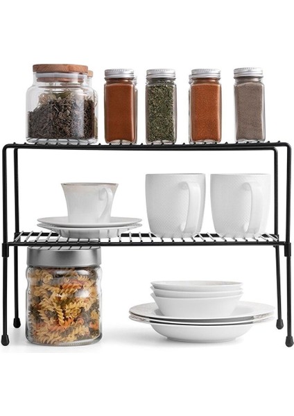 Tekno Trust Metal Dolap İçi Raf Düzenleyici Tezgah Üstü Baharat Rafı Siyah fırsatları