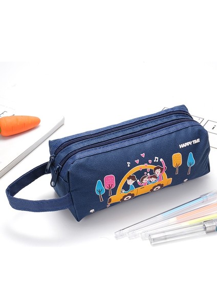 Ilkokul Öğrencileri, Ortaokul Öğrencileri Için Kalem Çantası, Çift Katmanlı Geniş Kapasiteli, Yüksek Görünümlü Sevimli Karikatür Kalem Çantası (Yurt Dışından)