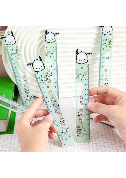 1 Adet Kawaii Sanrio Akrilik Cetvel Karikatür Hello Kitty Kuromi Pochacco Shaker Cetvel Çizim Aracı Bookmark Kırtasiye Öğrenci Hediye (Yurt Dışından)