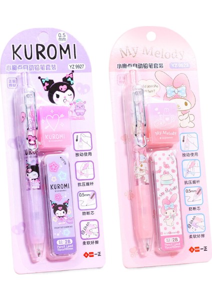 Sanrio Otomatik Kalem Seti Kawaii Hello Kitty Melodi Pochacco Silgi Kalem Topu Aktif Kalem Okul Kırtasiye Ofis Malzemeleri Hediyeler (Yurt Dışından)