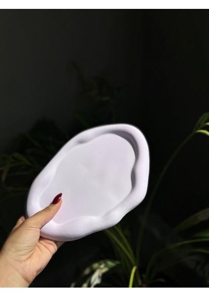 oval bulut sunumluk dekoratif tabak tepsi