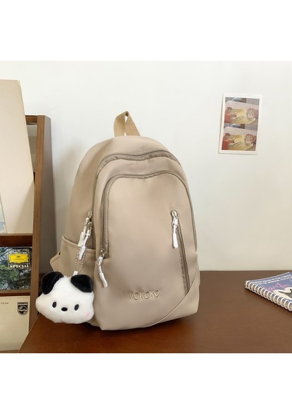 Kız Çocuk Okul Çantaları, Süt Sarısı, Ortaokul Öğrencilerinin Düz Renk Çok Yönlü Sırt Çantaları, Tatlı ve Yumuşak Kız Sırt Çantaları (Yurt Dışından)