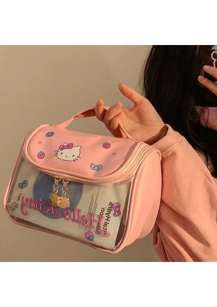 Güzel Görünüme Sahip Kadınlar Için Yeni Sevimli Kedicik Kedi Kozmetik Çantası, Taşınabilir Büyük Kapasiteli Seyahat Tuvalet Malzemesi ve Cilt Bakım Ürünü Saklama Çantası (Yurt Dışından)