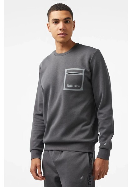 Erkek Gri Regular Fit Sweatshirt