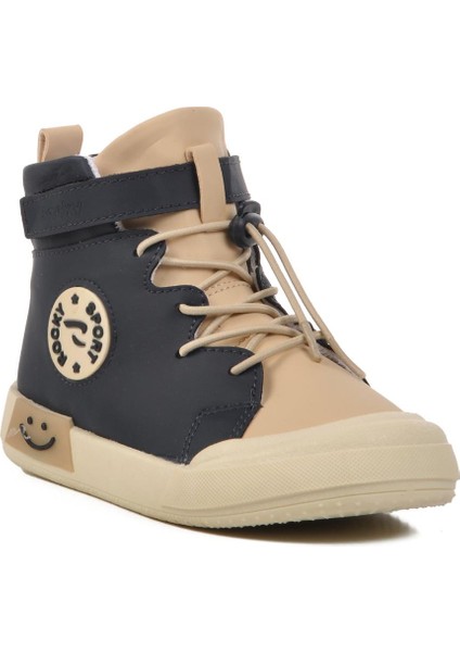 Lacivert-Bej Unisex Bilek Boy Çocuk Sneaker Walkway 17-B