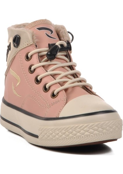 Pudra-Bej Içi Kürklü Bilek Boy Çocuk Sneaker Walkway 005-F
