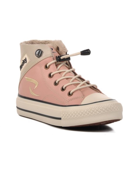 Pudra-Bej Içi Kürklü Bilek Boy Çocuk Sneaker Walkway 005-F