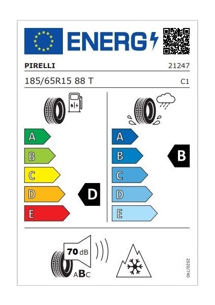 185/65 R15 88T Cinturato Winter Oto Kış Lastiği (Üretim Yılı: 2024)