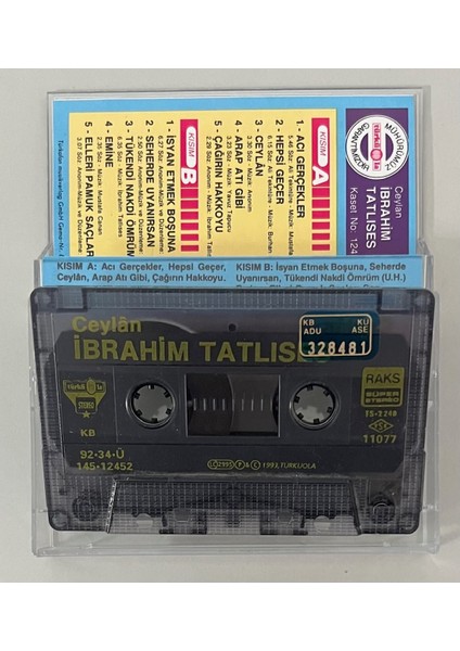 İbrahim Tatlıses - Ceylan Türküola 12452 Alman Baskı Kaset