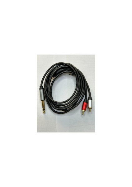 2 Metre 2 Rca 6.3 mm Stereo Kablo 2 Metre 6.3 mm 2 Rca Kablo