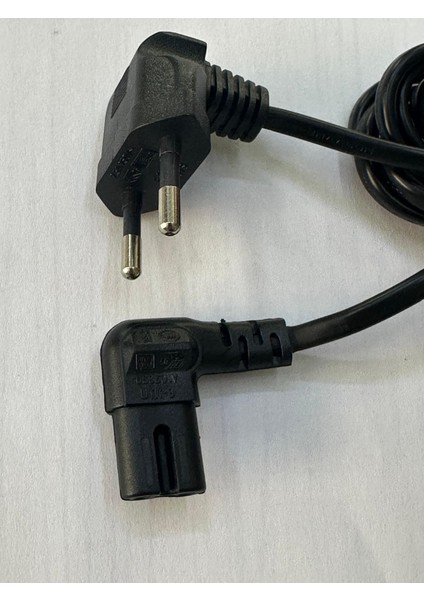 90 Derece Televizyon Power Kablo 2.5 Metre L Teyp Power Kablo