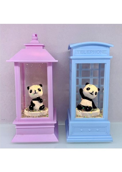 Parti Hediye Sepeti Panda Telefon Kulbesi Kar Küresi Orta Boy 6.5X13.5 cm