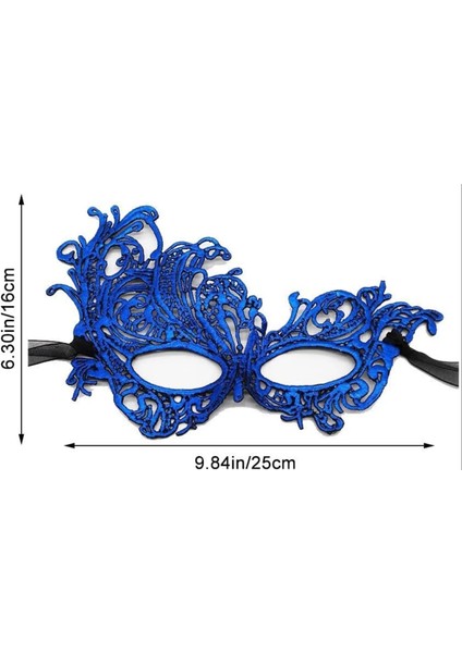 Mavi Renk Dantel Kesim Dantel Işlemeli Balo Parti Maskesi fırsatları