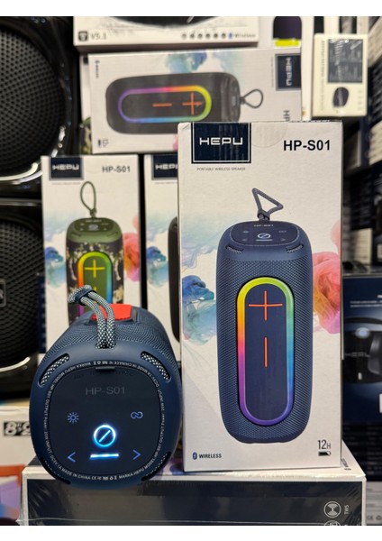 HP-S01 Taşınabilir Şarjlı Bluetooth Hoparlör 3000 Mah Rgb Aux.usb.tf 20W Rms Tws Type-C Şarj