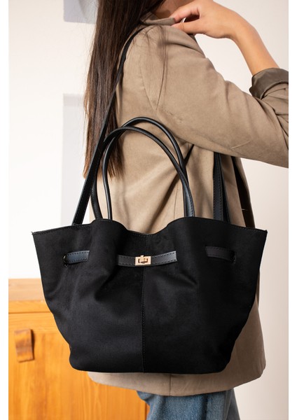 Kadın Süet Deri Uzun Askılı Mıknatıs Kapamalı Astarlı Omuz & El Çantası LF-1723