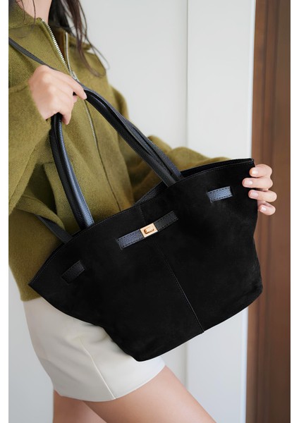 Kadın Süet Deri Uzun Askılı Mıknatıs Kapamalı Astarlı Omuz & El Çantası LF-1723 fırsatları