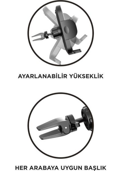 Siyah JX-046 Car Holder Araç Içi Havalandırma Telefon Tutucu