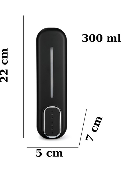 300 ml Duvara Monte Plastik Sıvı El Sabunu Dispenseri - Siyah fiyatları