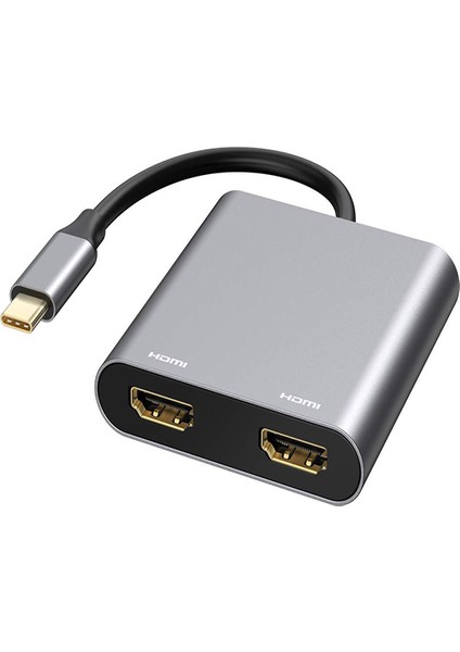 Macbook Çift Monitör Genişletici Type-C To Usb+4k Çift Hdmı+Usb Çoklayıcı Extender Hub