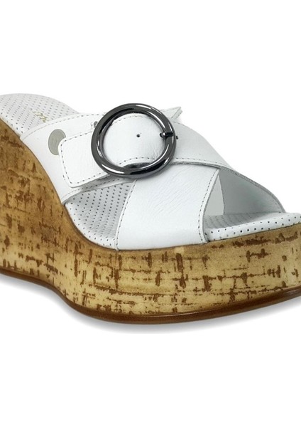 D24YT-2155 Kadın Deri Topuklu Terlik